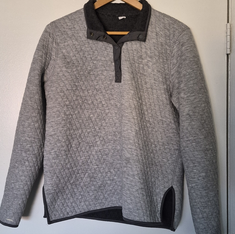 Gray Quilted Men's Sweater
